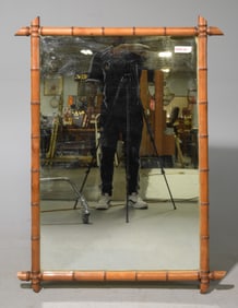 Large Faux Bamboo Framed Mirror