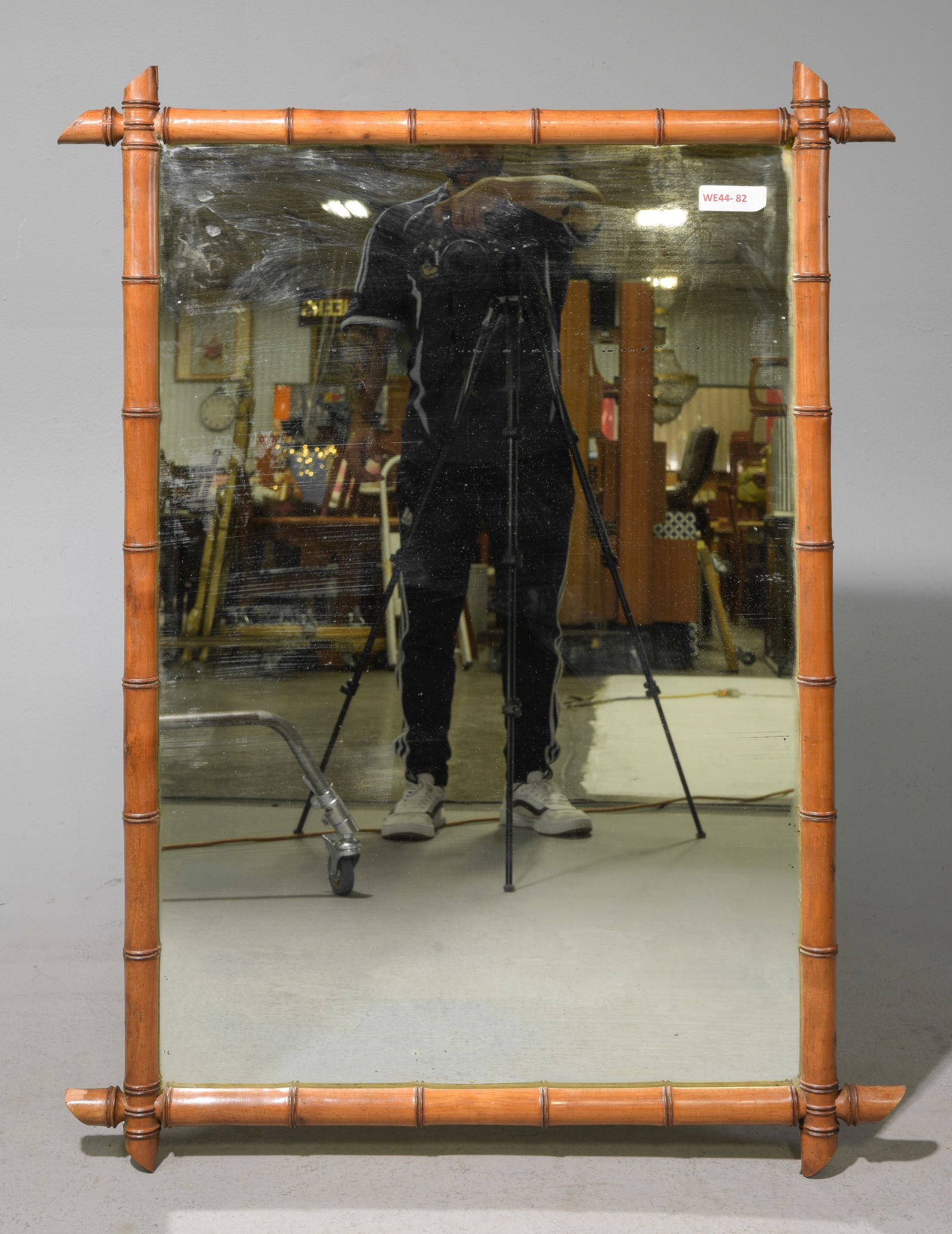 Large Faux Bamboo Framed Mirror (1 of 4)