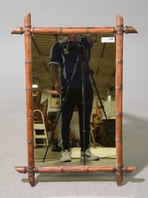 French Faux Bamboo Framed Mirror