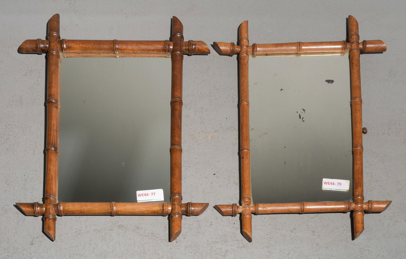 2 Faux Bamboo Framed Mirrors (1 of 3)