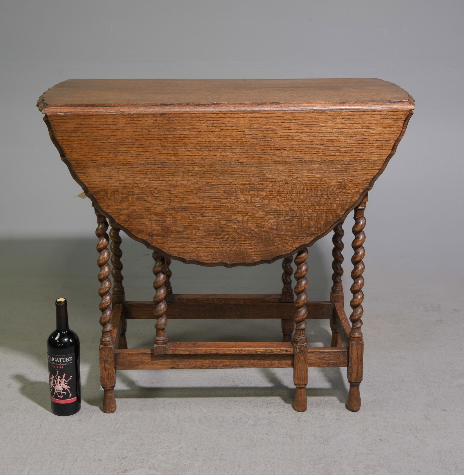 British Oak Barley Twist Drop Leaf Table #1 (1 of 3)