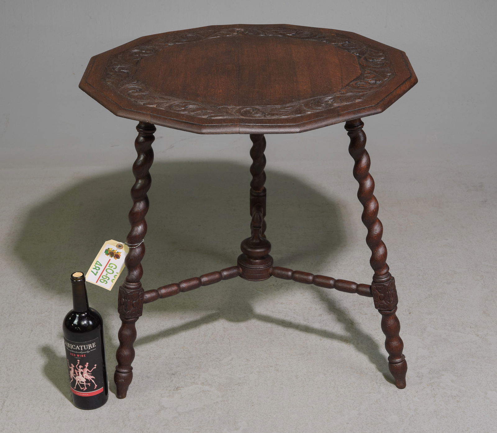 British Barley Twist Oak Carved Lamp Table (1 of 3)