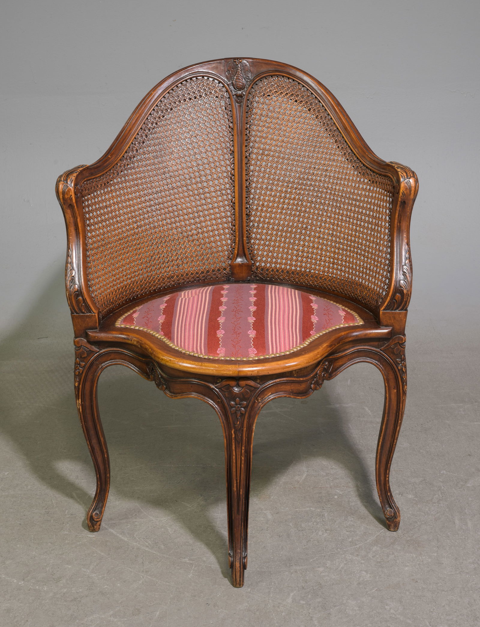 Louis XV Style Caned Corner Arm Chair (1 of 4)
