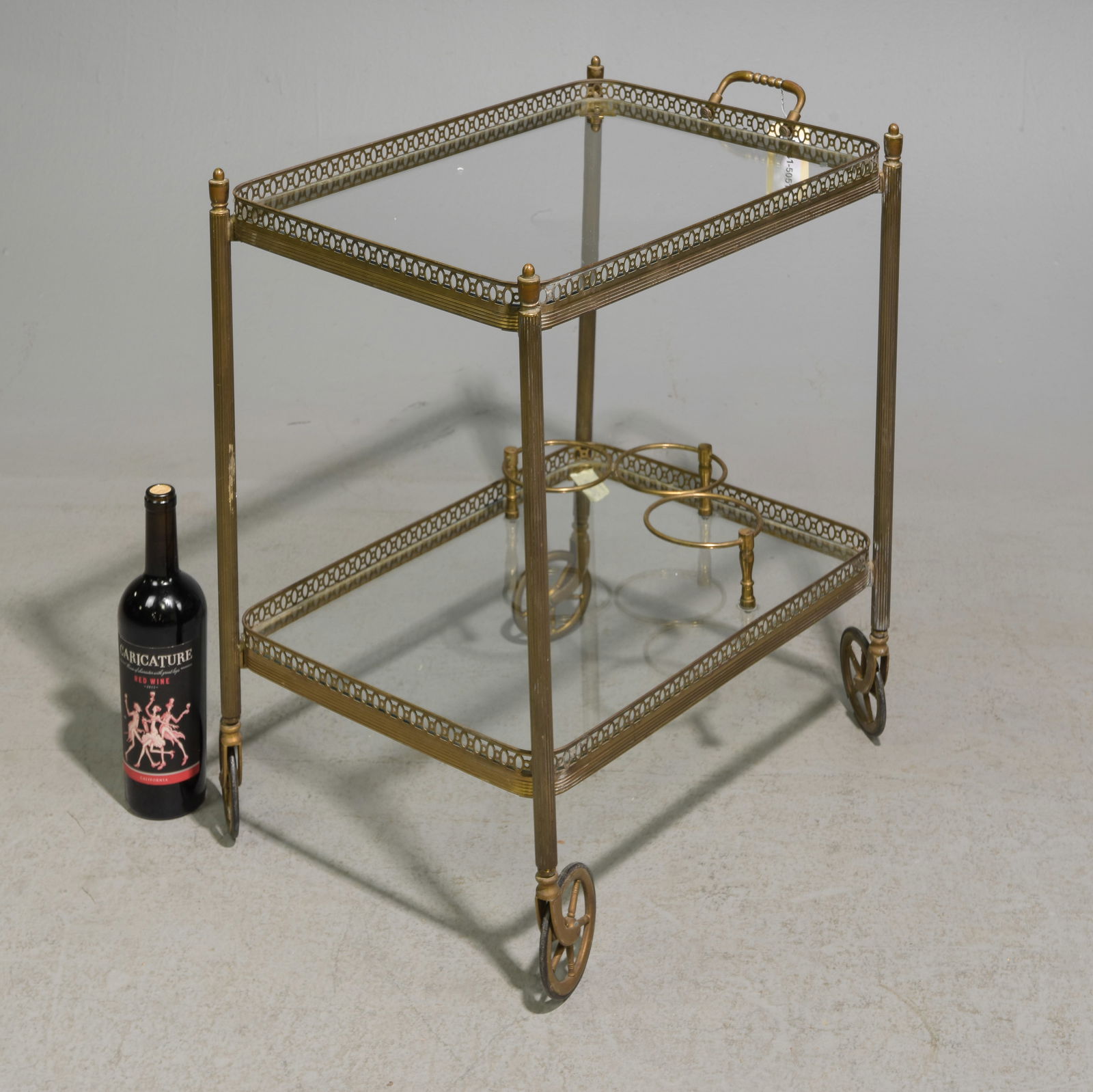 French Small Brass Two Tier Trolley / Cart (1 of 2)