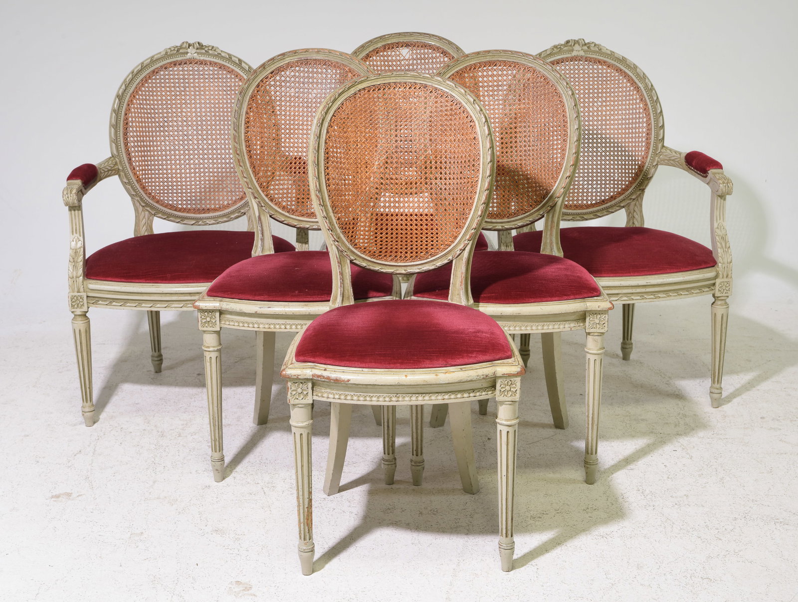 Louis XVI Style Set of 6 Painted Dining Chairs (1 of 6)