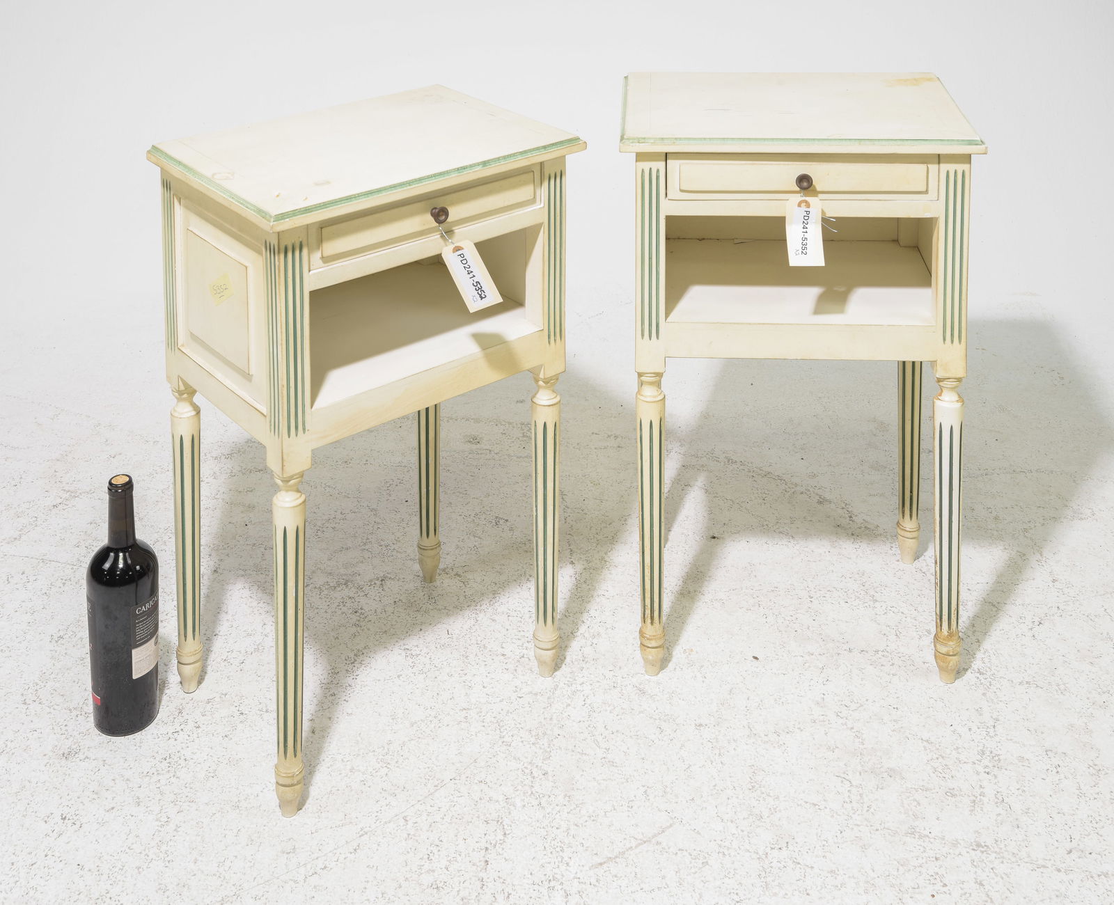 Louis XVI Style Pair of Painted Nightstands (1 of 4)