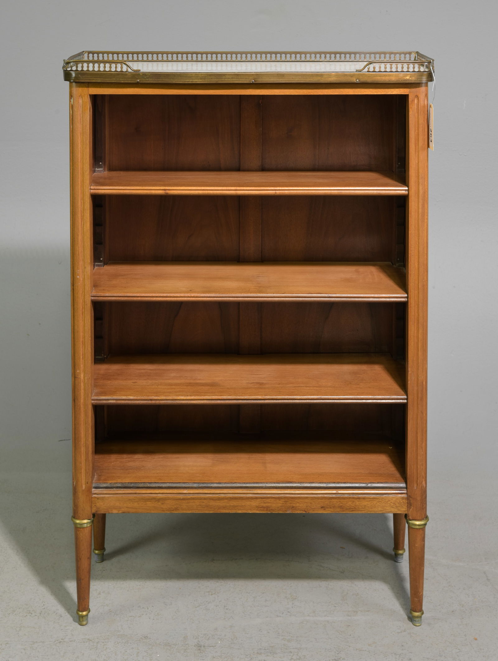Louis XVI Style White Marble Top Bookshelf (1 of 5)