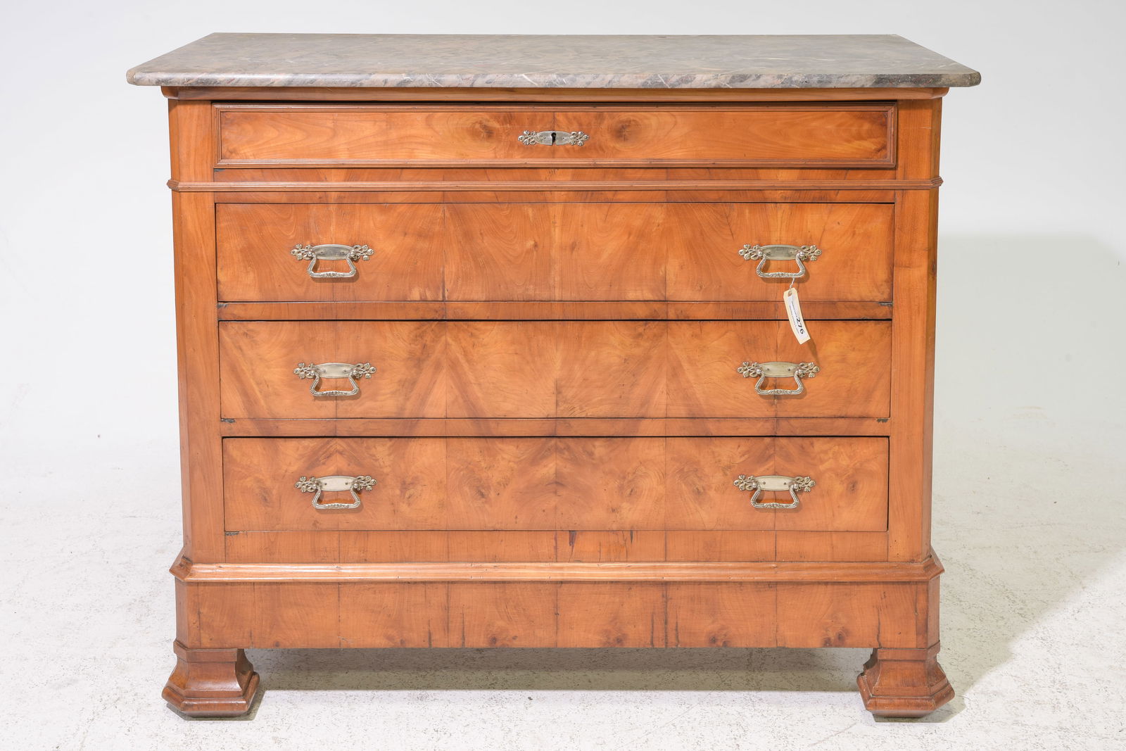 Louis Philippe Style Marble Top 4 Drawer Chest (1 of 6)