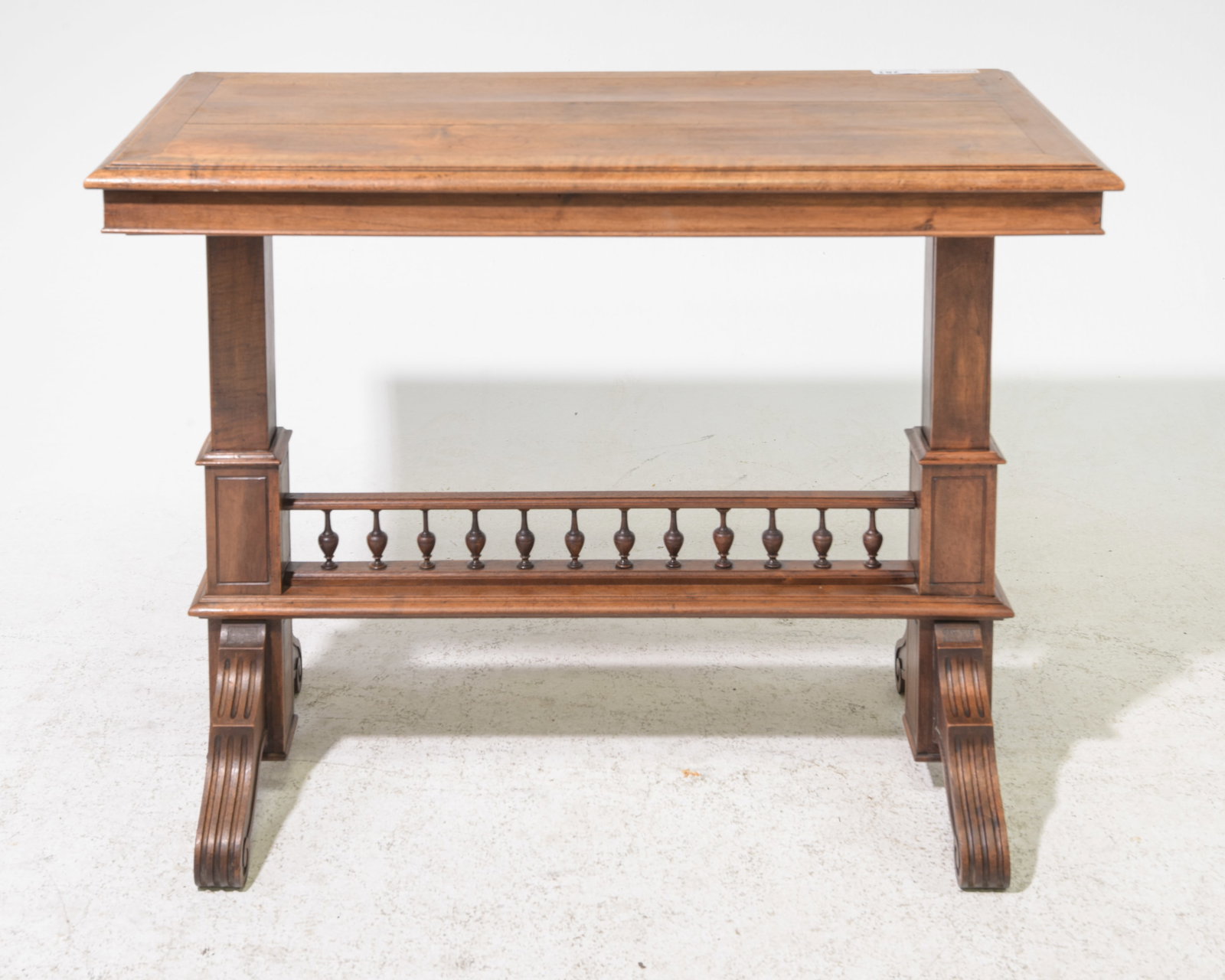 Henri II Style Walnut Lift Top Dessert Table: Henri II Style Walnut Lift Top Dessert Table - 30.5 in tall x 39 x 20