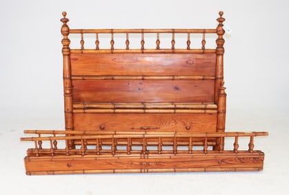 French Faux Bamboo Bed with Rails