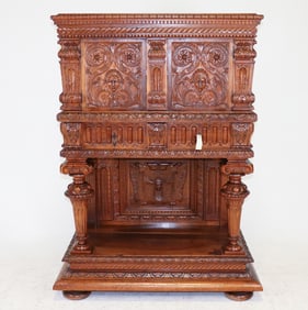 Renaissance Style Heavily Carved Cupboard / Cabinet