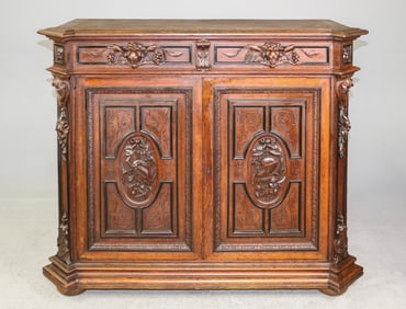 Henri II Style Carved Buffet / Cabinet