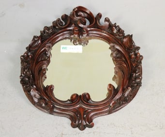 Framed Carved Oak Black Forest Mirror #2