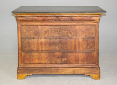 Louis Philippe Style 4 Drawer Marble Top Chest