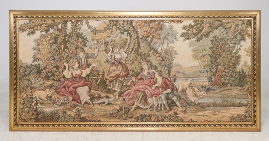 French Gold Framed Needlepoint Tapestry #1