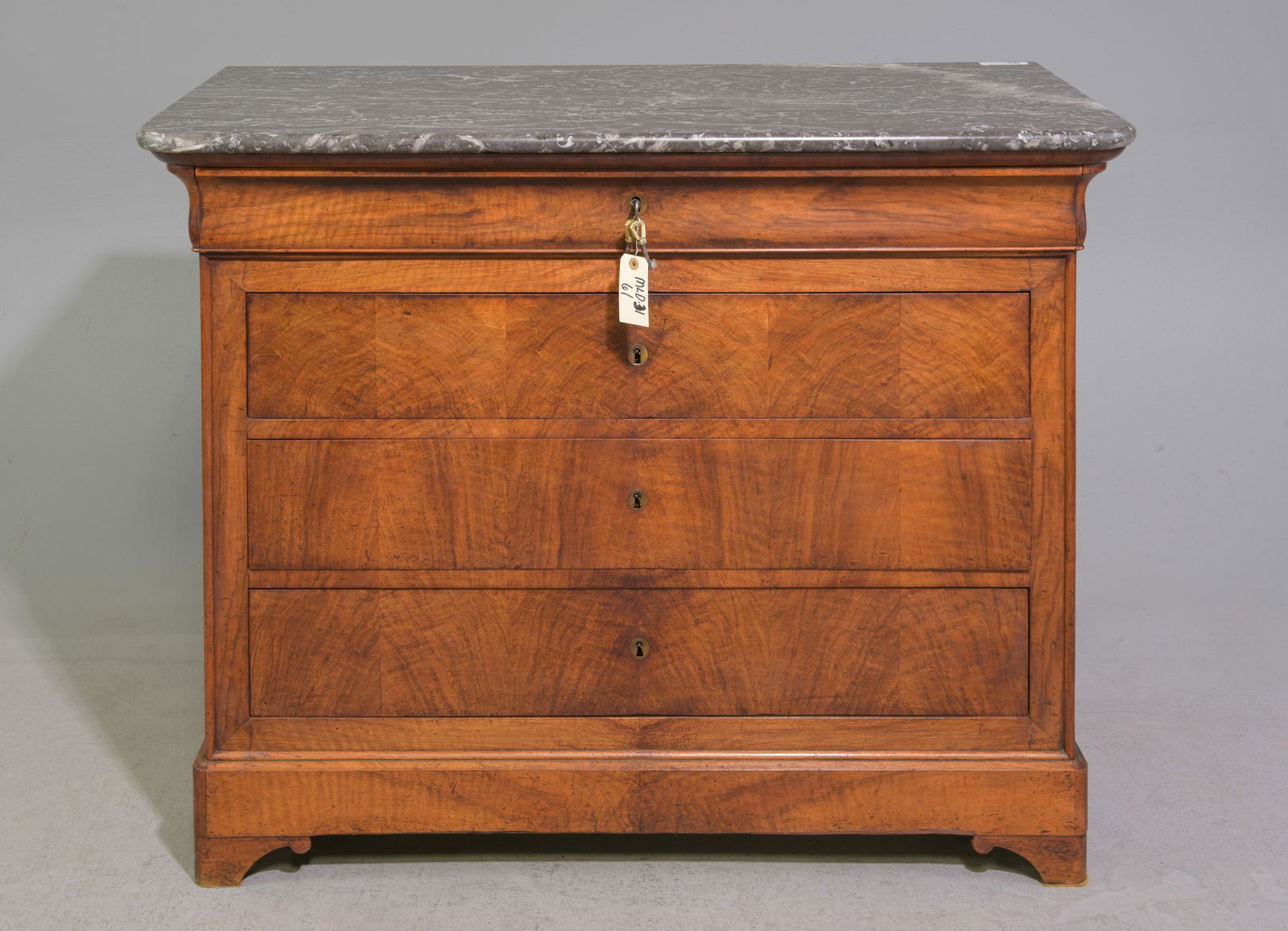 Louis Phillipe Style Grey Marble Top Chest (1 of 5)