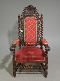 Renaissance Style French Twist Throne Chair
