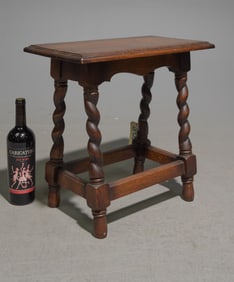 British Barley Twist Oak Joint Stool
