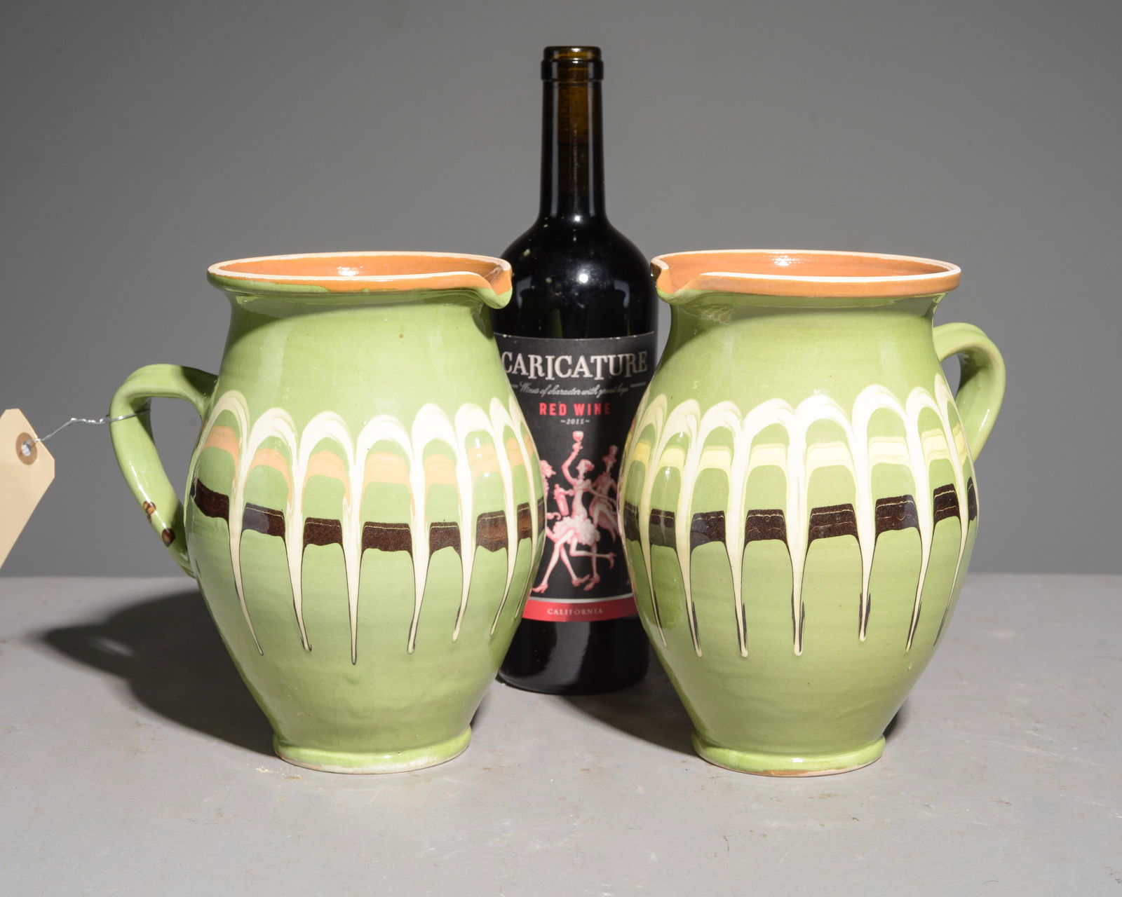 2 Romanian Slipware Folk Pitchers #1 (1 of 3)