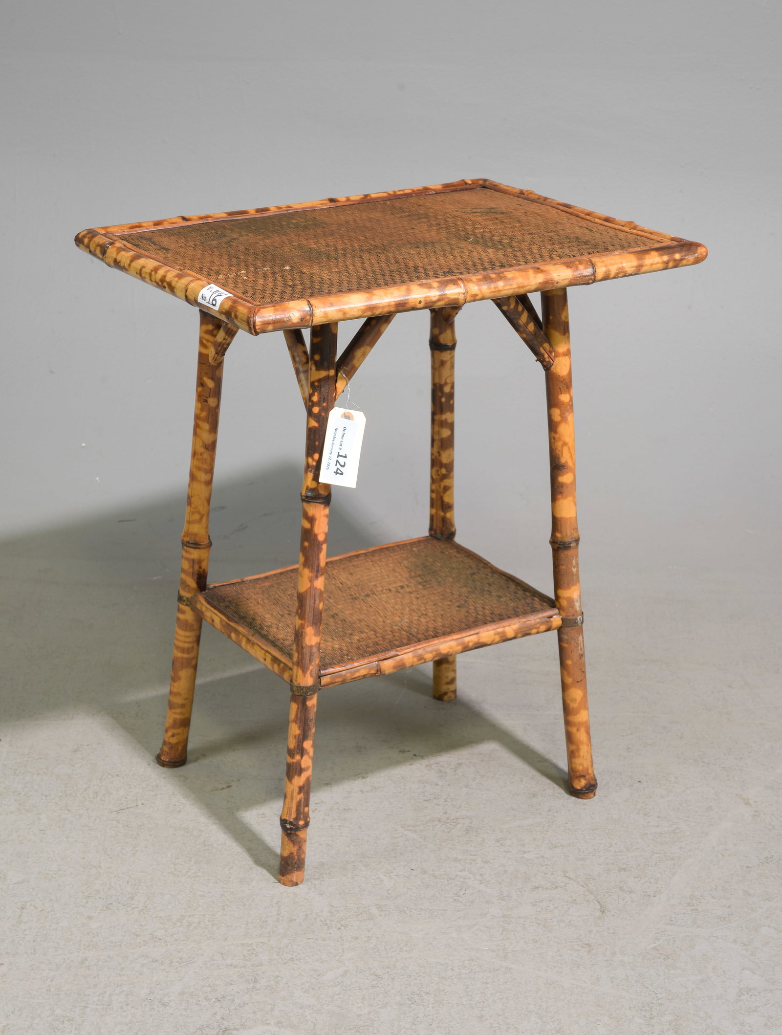 Bamboo & Rattan Two Tier Occasional Table #1 (1 of 3)
