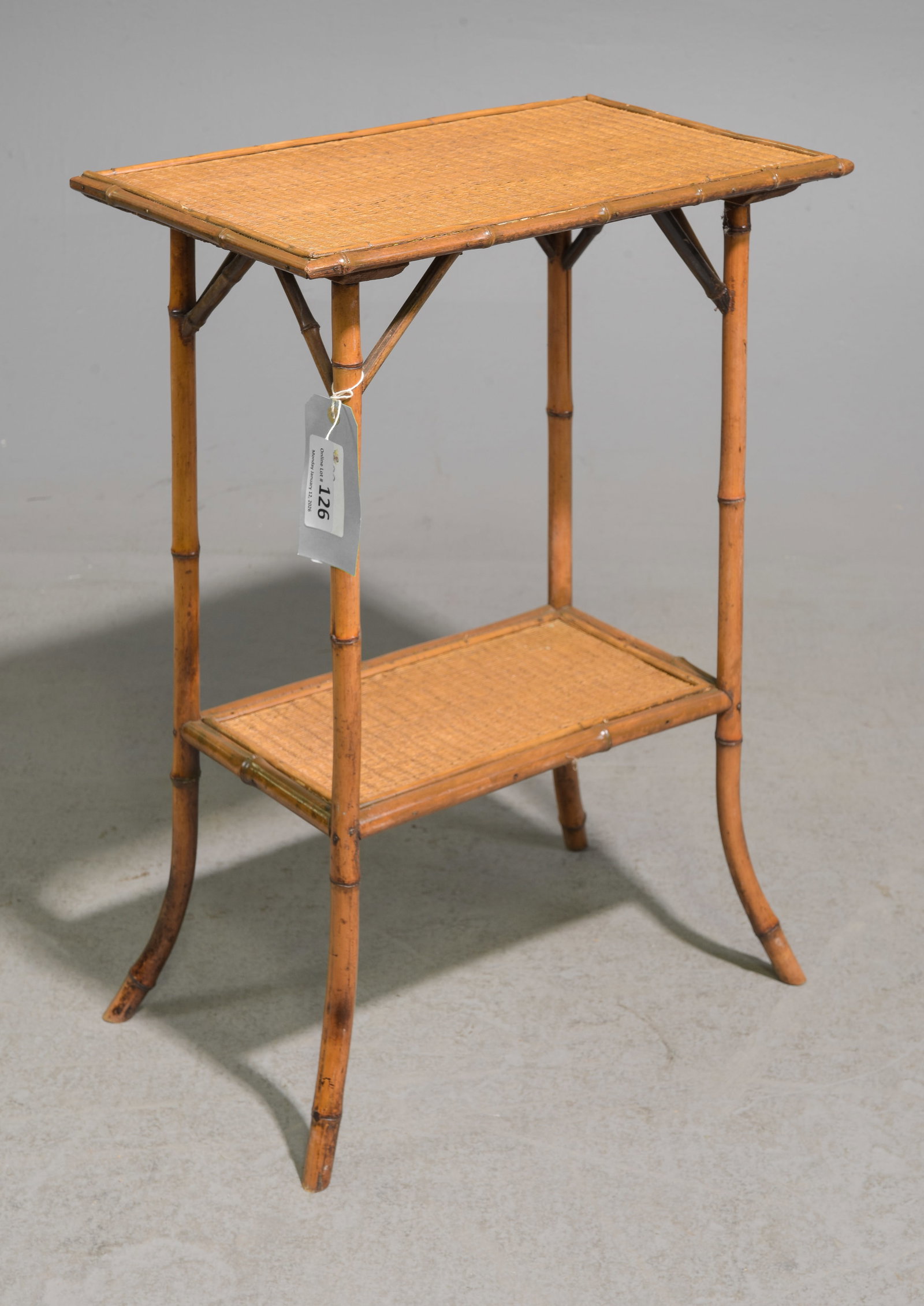 Bamboo & Rattan Two Tier Occasional Table #3 (1 of 3)