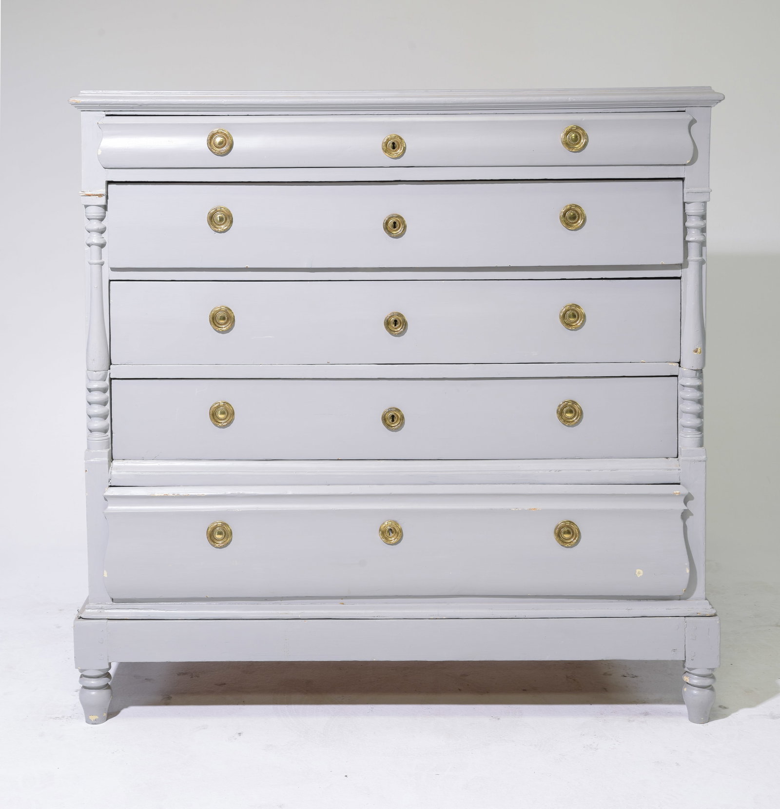 Swedish Grey Painted Large 5 Drawer Chest (1 of 5)