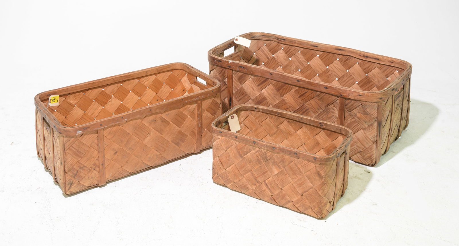 Three Swedish Graduated / Nesting Woven Baskets (1 of 5)