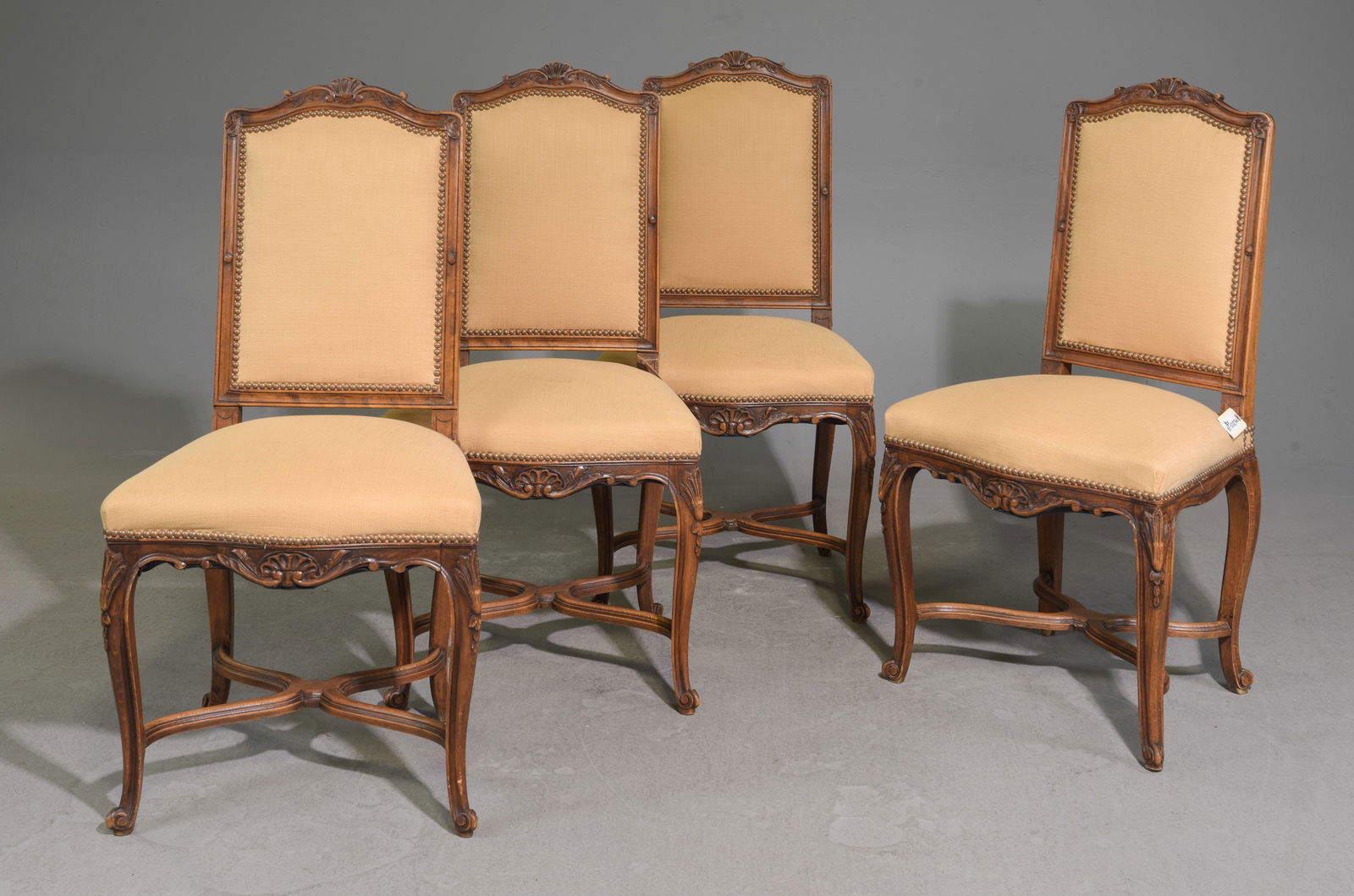 Louis XV Style Set of 4 Oak Dining Chairs (1 of 4)