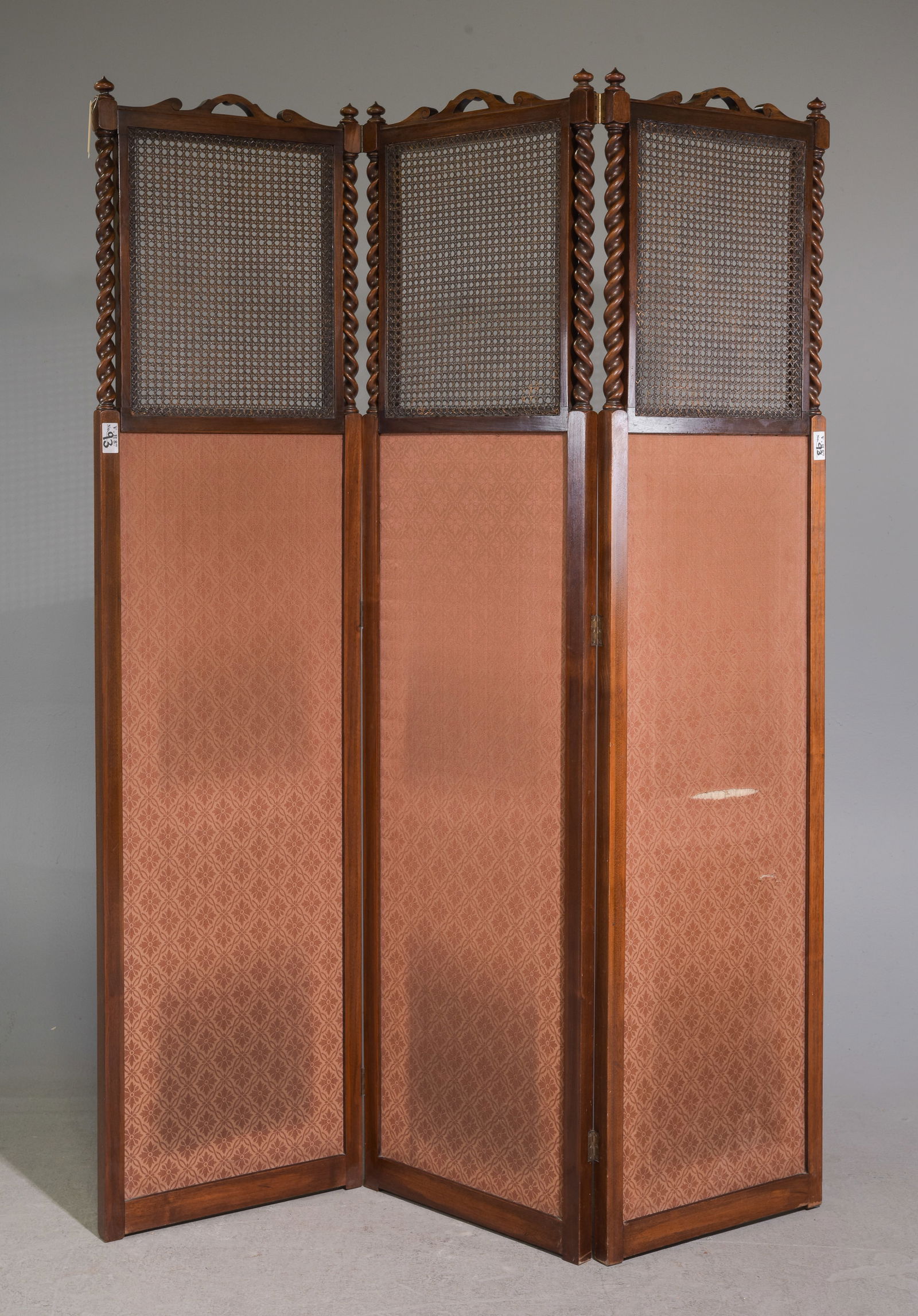 British Barley Twist Oak Three Panel Screen (1 of 4)