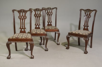 Four Chippendale Style Ball & Claw Dining Chairs