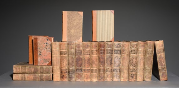 20 Assorted European Leather Bound Books #1
