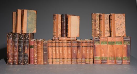 35 Assorted European Leather Bound Books #4