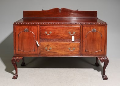 English Mahogany Ball & Claw Foot Sideboard