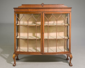 British Mahogany Ball & Claw Curio Cabinet