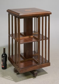 English Mahogany Revolving Bookshelf