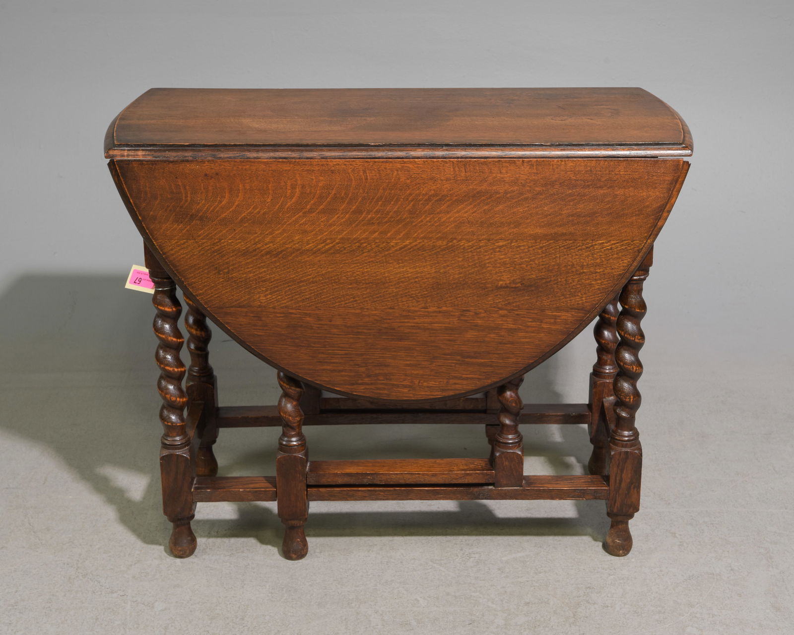 British Oak Barley Twist Drop Leaf Table #1: British Oak Barley Twist Drop Leaf Table - 28.75 in tall x 37 x 17, Leaves add an additional 16.25 inches each