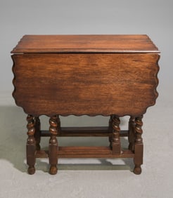 British Oak Barley Twist Drop Leaf Table #3