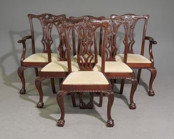 Chippendale Style Set of 6 Mahogany Dining Chairs
