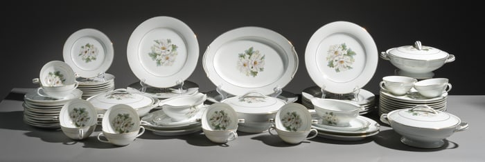 72pc Collection of Japanese "White Rose" China