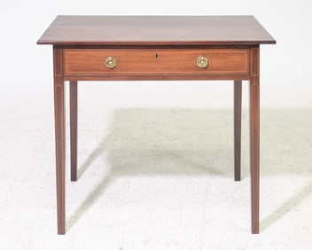 English Mahogany Single Drawer Hall Table