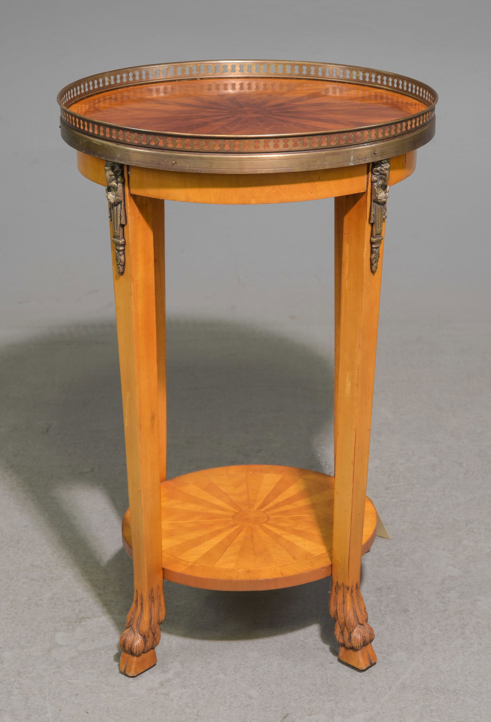 French Round Lamp / Occasional Table with Gallery (1 of 4)