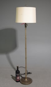 Vintage Metal & Glass Floor Lamp with Shade