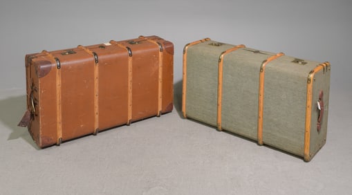 2 Vintage Steamer Trunks / Suitcases