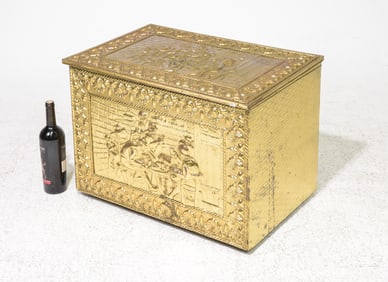 Embossed Brass Coal / Log Box