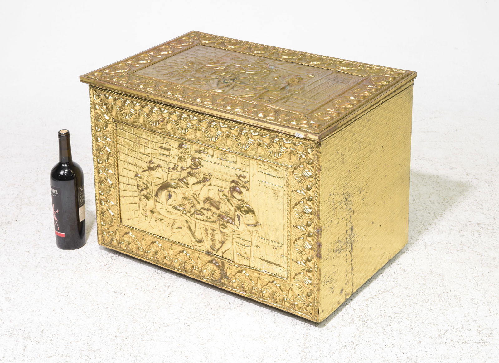 Embossed Brass Coal / Log Box (1 of 4)