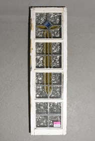 British Tall Stained Leaded Glass Window