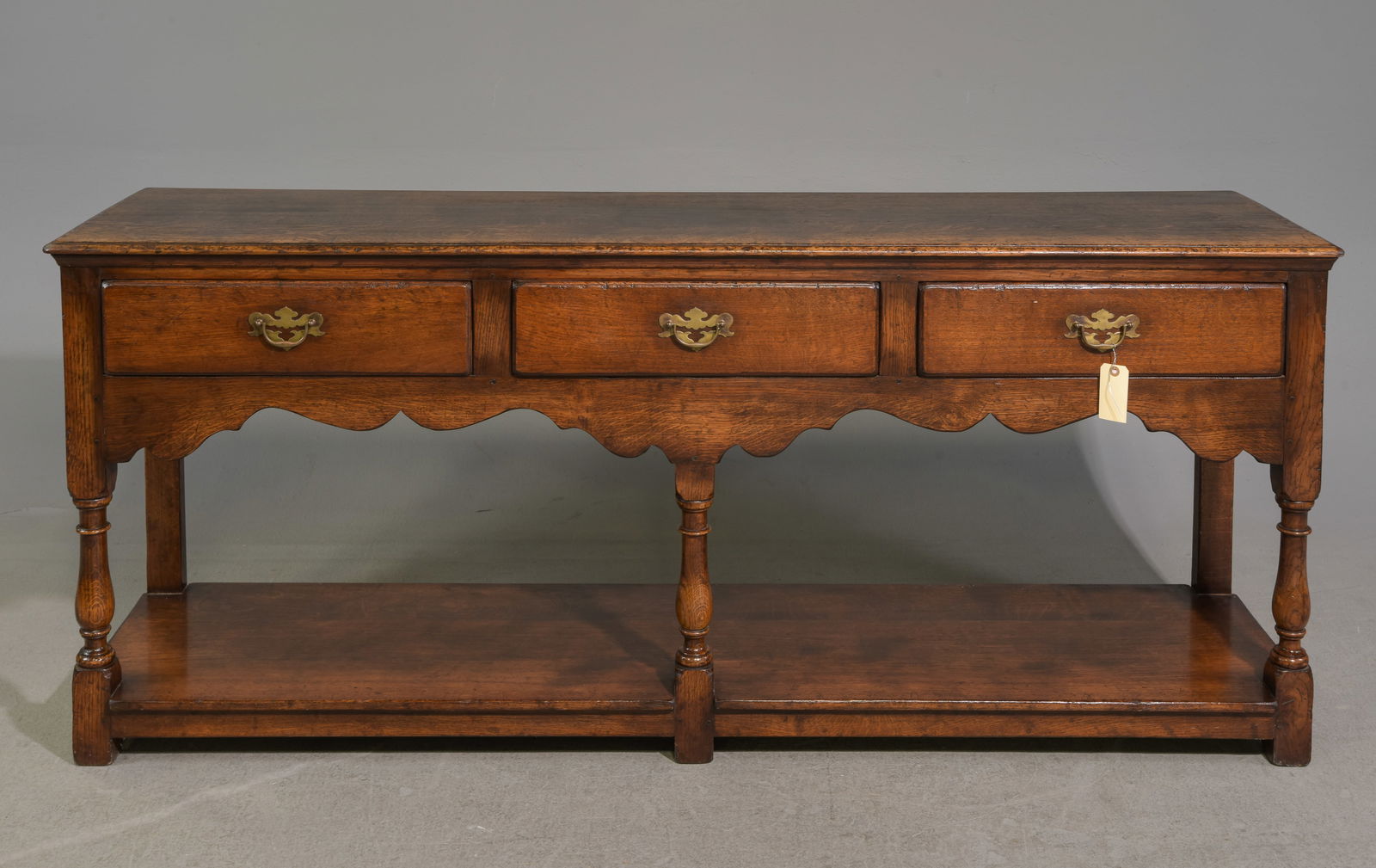 British Oak Three Drawer Dresser Base / Server: British Oak Three Drawer Dresser Base / Server c.1930's-40's - 30.5 in tall x 72 x 18.5