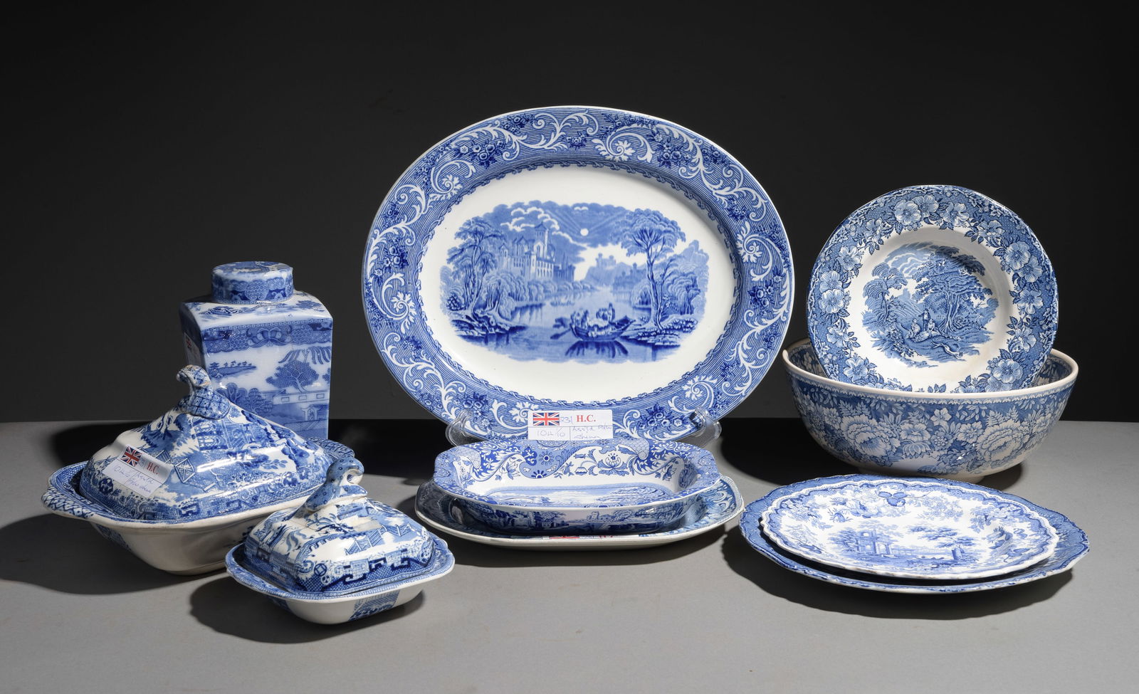 10pc Assorted Blue & White China - Platter, Etc. (1 of 9)