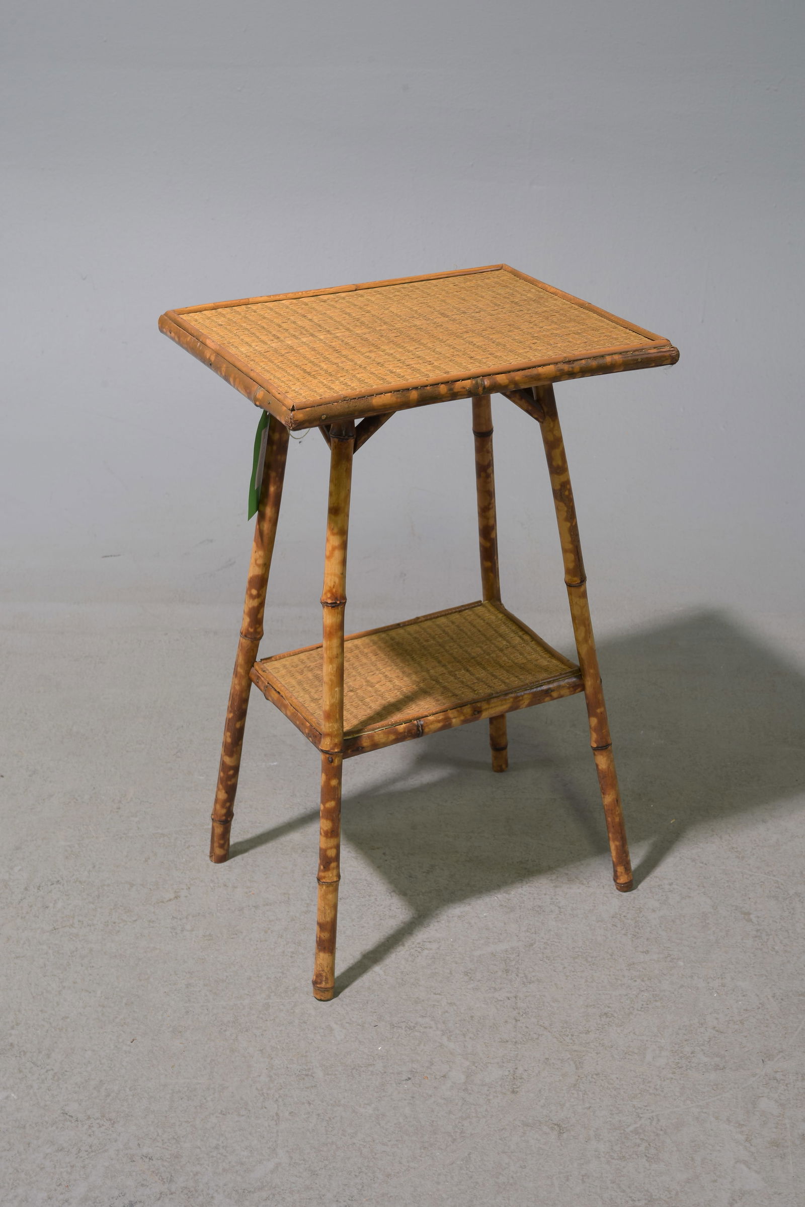 Bamboo & Rattan Two Tier Side Table #3 (1 of 3)