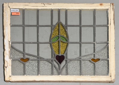 British Large Stained Leaded Glass Window